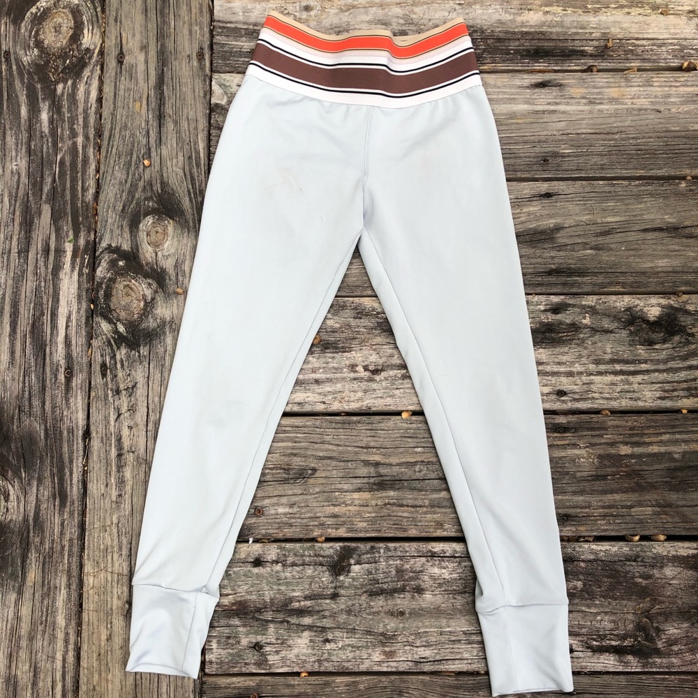 Olympia leggings, light blue & plush waist band